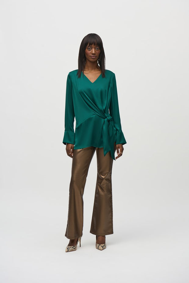 Joseph Ribkoff Emerald Front Tie Blouse 244165