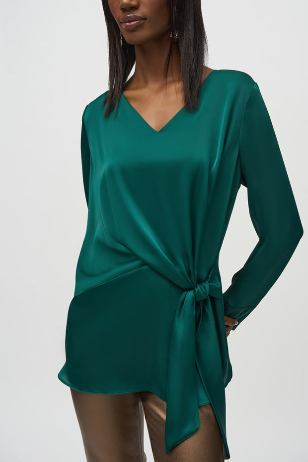 Joseph Ribkoff Emerald Front Tie Blouse 244165