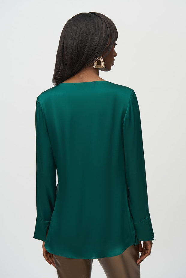 Joseph Ribkoff Emerald Front Tie Blouse 244165