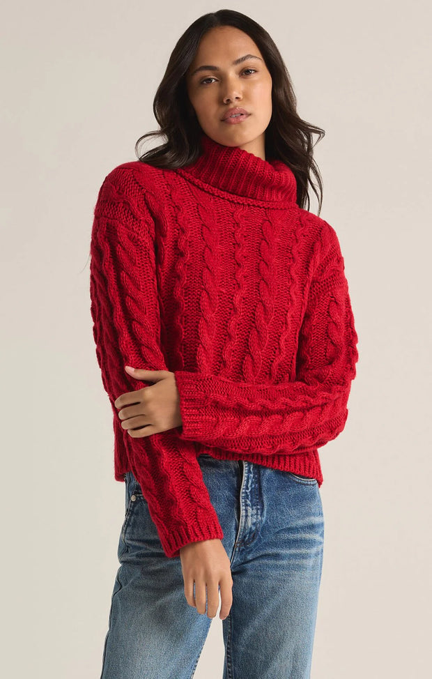 Z Supply Red Tied To You Sweater