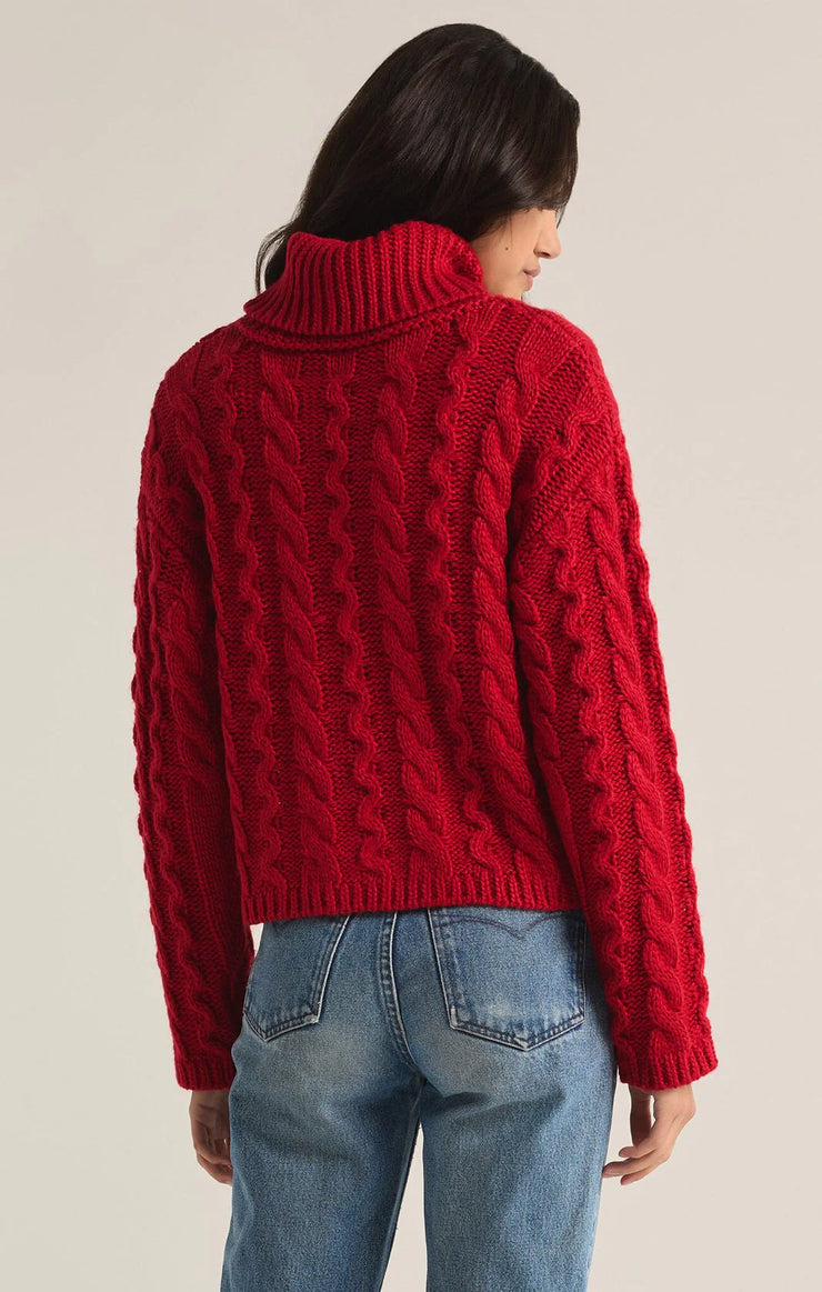 Z Supply Red Tied To You Sweater