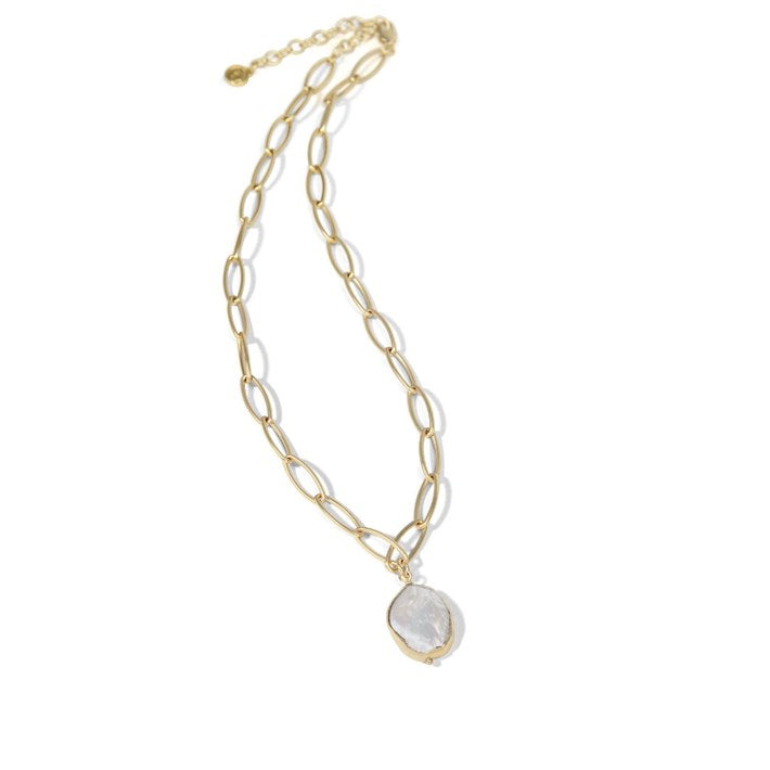 Coin Pearl Necklace 17" Pearl