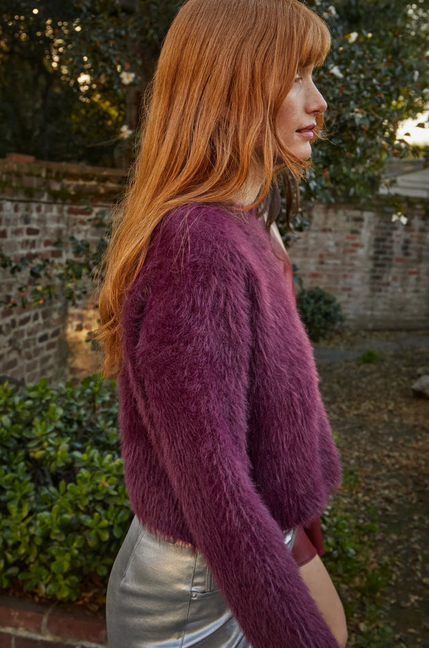 Lucy Paris Laramie Fuzzy Plum Sweater