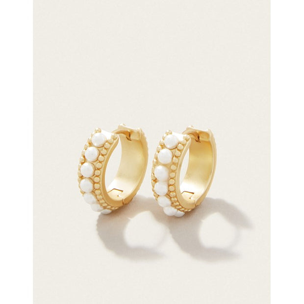 SPARTINA 449 Midi Hoop Earrings Pearl