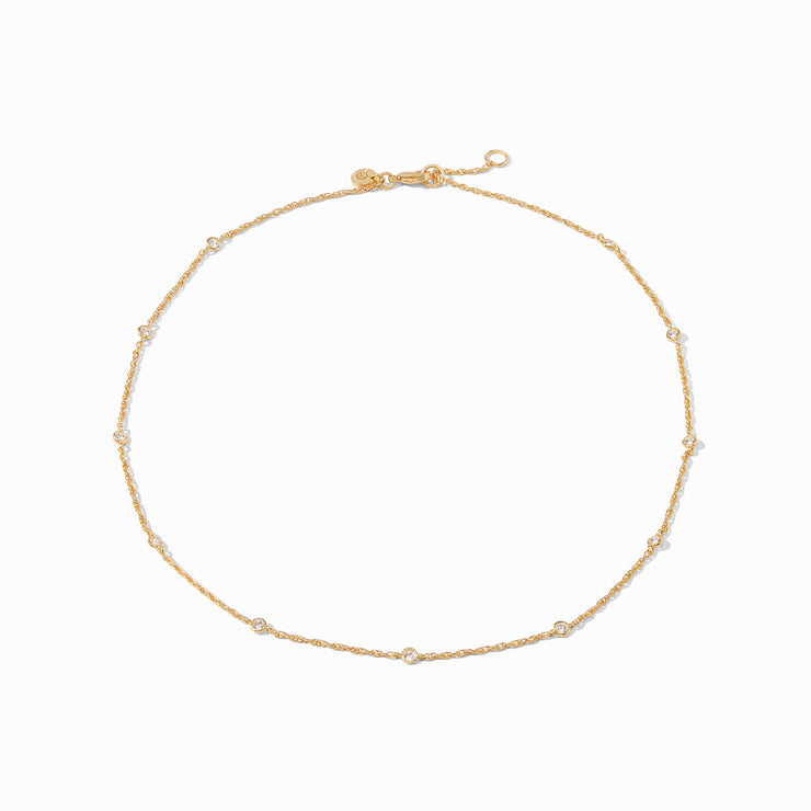 Julie Vos Celeste Delicate Station Necklace Gold Cubic Zirconia