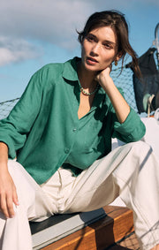 Z SUPPLY THE PERFECT LINEN TOP-GREEN