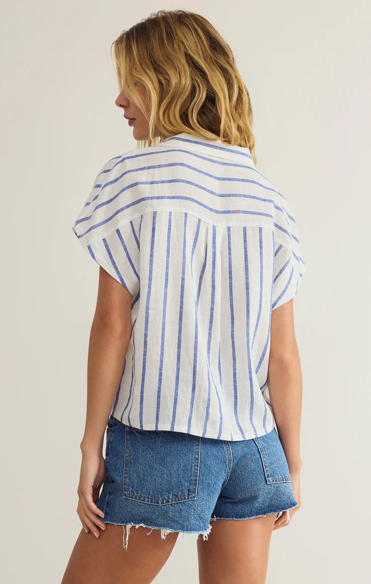 Z SUPPLY PARALLEL STRIPED LINEN TOP