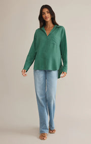 Z SUPPLY THE PERFECT LINEN TOP-GREEN