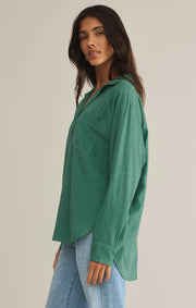 Z SUPPLY THE PERFECT LINEN TOP-GREEN