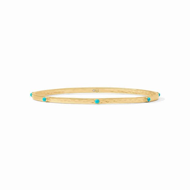 Julie Vos Crescent Stone Bangle BG193GTQ-Large-turquoise blue