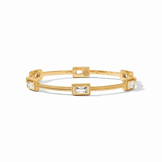 Julie Vos Baguette Bangle Gold Cubic Zirconia Medium