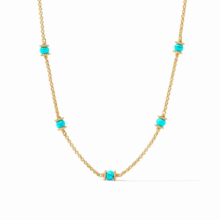 Hydra Delicate Station Necklace Gold - Turquoise N525GTQ00