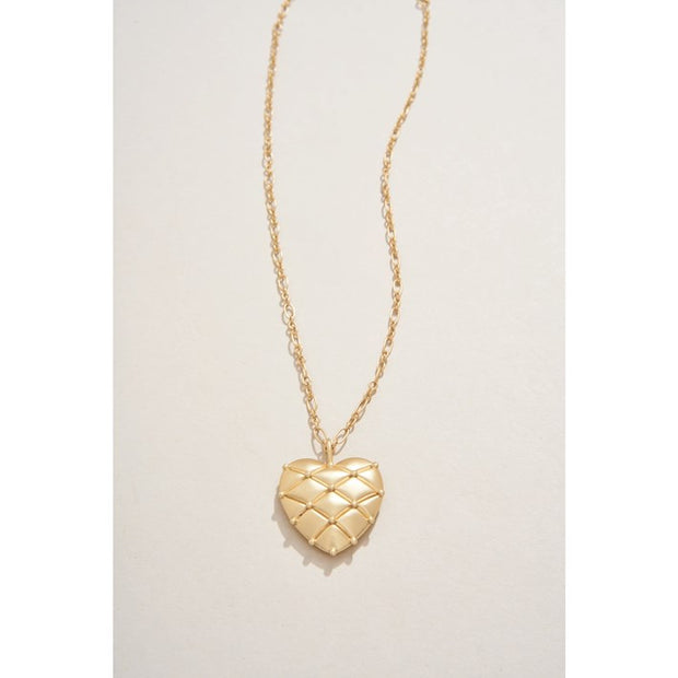 Spartina Big Heart Pillow Necklace 18" Gold 364803