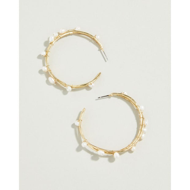 Spartina 449 Swell Hoop Earrings Pearl 381411