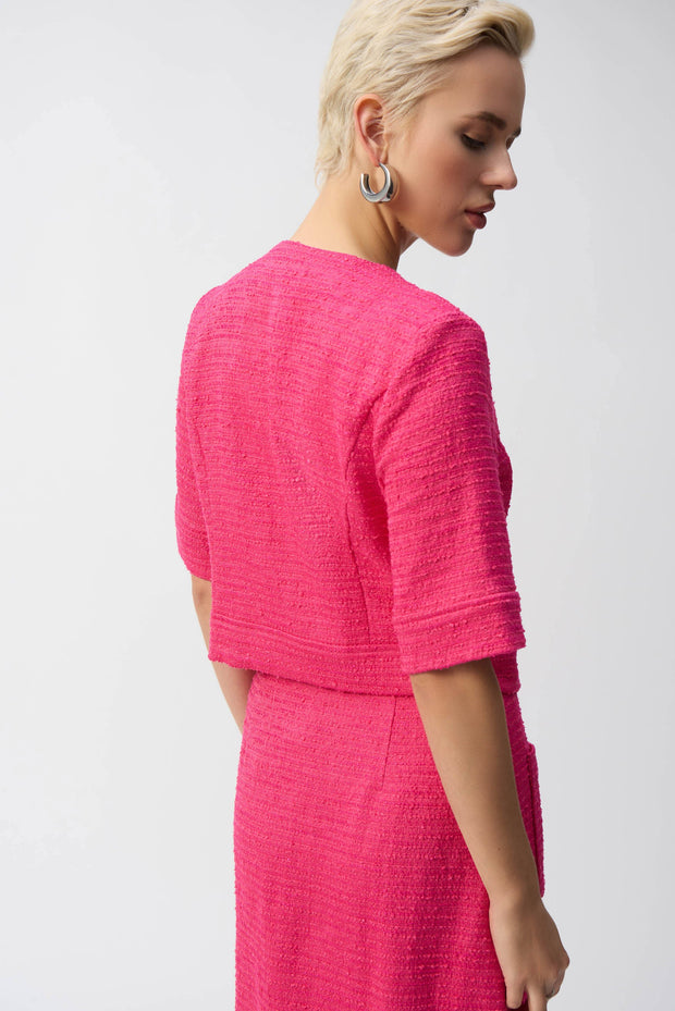 Joseph Ribkoff Bouclé Cropped Jacket With Decorative Buttons 251196