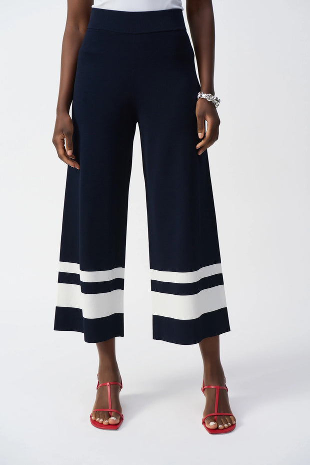 Joseph Ribkoff Placement Stripe Sweater Knit Culotte 251945