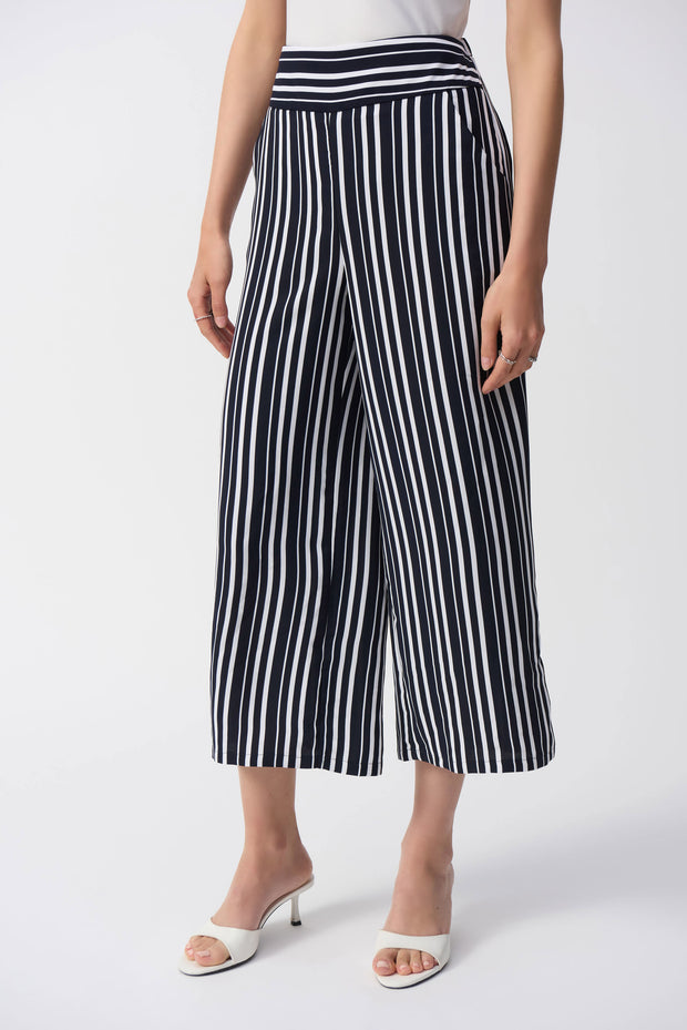 Joseph Ribkoff Woven Stripe Print Culotte Pants 251162