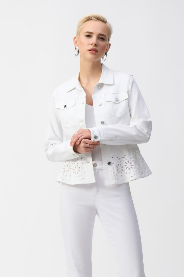 Joseph Ribkoff Stretch Denim Peplum Jacket 251964