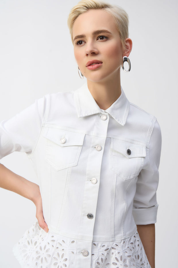 Joseph Ribkoff Stretch Denim Peplum Jacket 251964