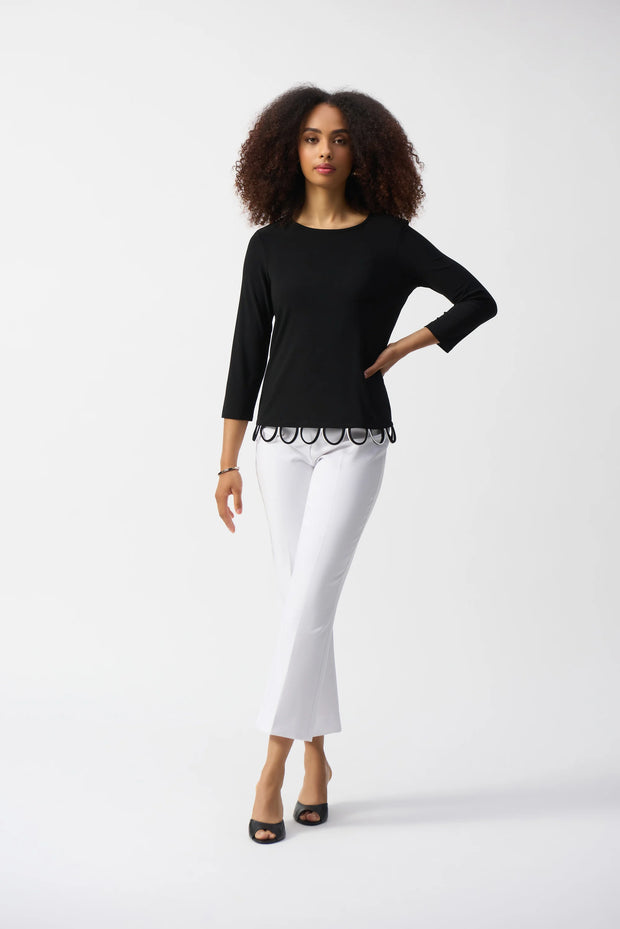 Joseph Ribkoff Silky Knit Loop Detail Fitted Top 251133