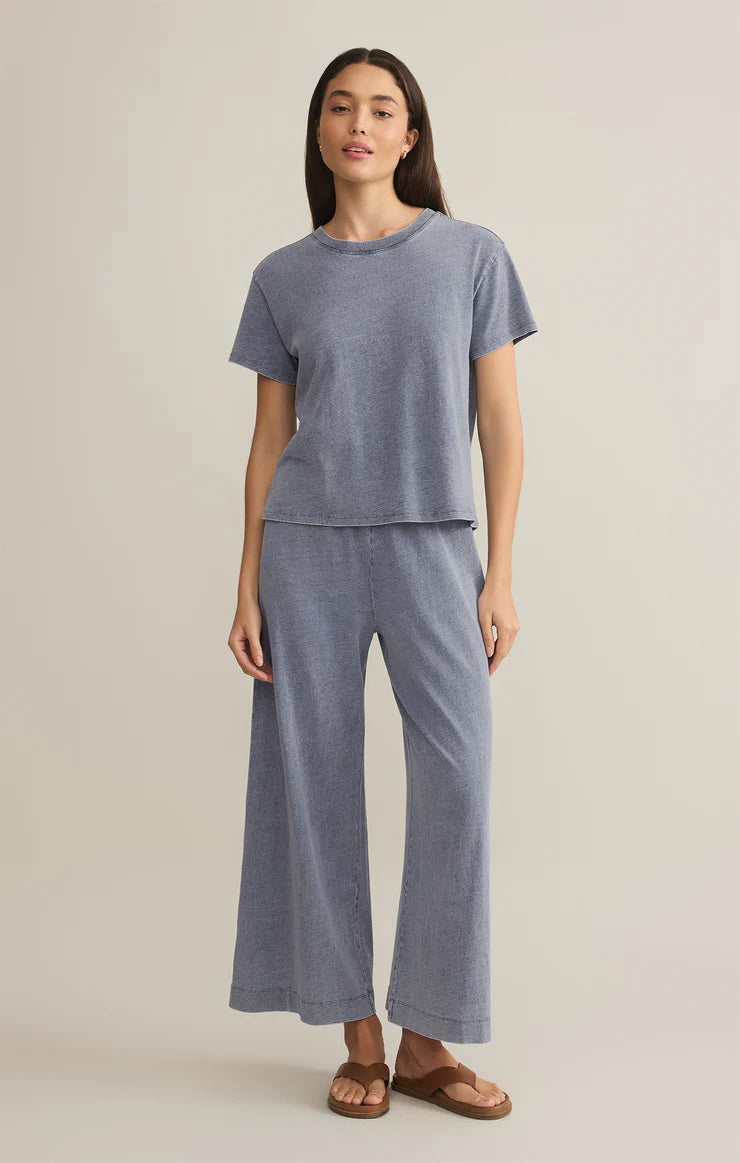 Z Supply Go Washed tee & Scout Jersey Flare Pant-Denim