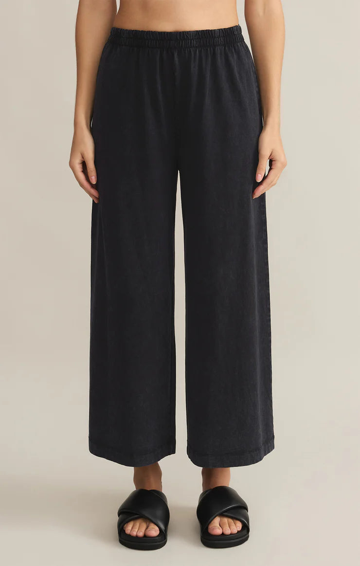 Z Supply Go Washed tee & Scout Jersey Flare Pant-Black