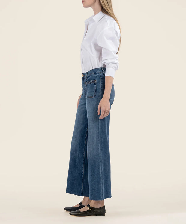 Kut from the Cloth Meg High Rise Wide Leg-Fame W/ DK Base Wash