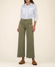 KUT From the Cloth Meg High Rise Wide Leg-Olive