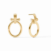 Julie Vos Bamboo Doorknocker Earring-Pearl ER966GPL00
