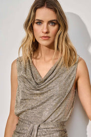 Joseph Ribkoff Foiled Melange Knit Sleeveless Top 251081