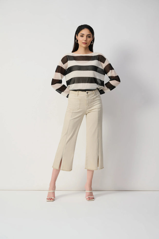 Joseph Ribkoff Culotte Jeans With Embellished Front Seam 251901