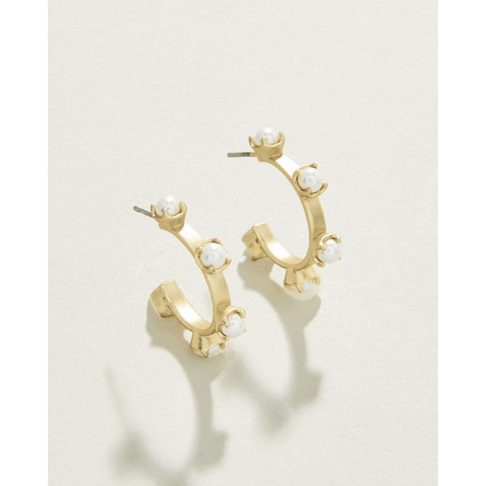 SPARTINA 449 Stand Out Midi Hoop Earrings Pearl 386584