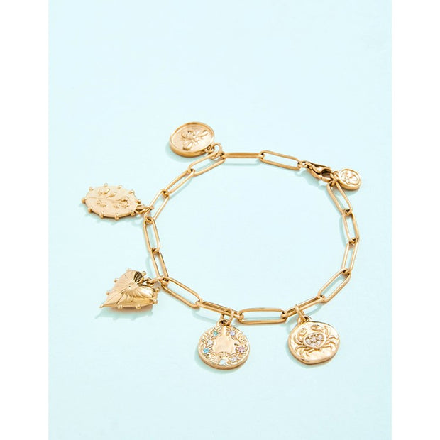 SPARTINA 449 Frannie Charm Bracelet 7.75" Crystal 980432