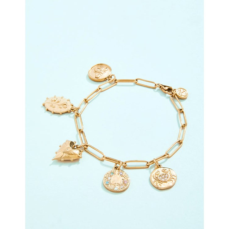 SPARTINA 449 Frannie Charm Bracelet 7.75" Crystal 980432