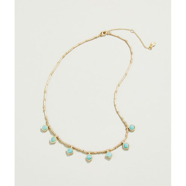 SPARTINA 449 Maera Bitty Bead Necklace 15" Amazonite 375175