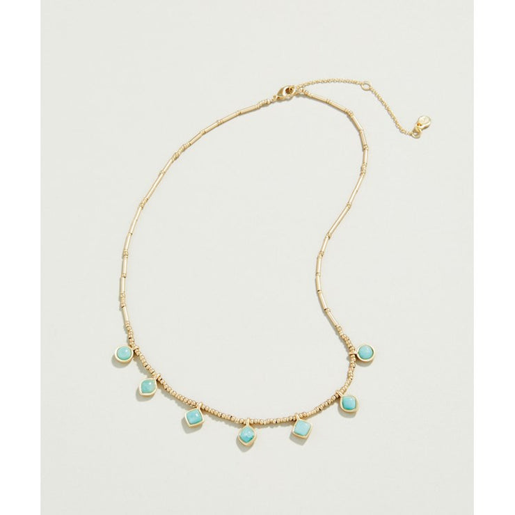 SPARTINA 449 Maera Bitty Bead Necklace 15" Amazonite 375175