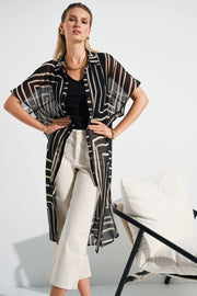 Joseph Ribkoff Chiffon Geometric Print Blouse 252934