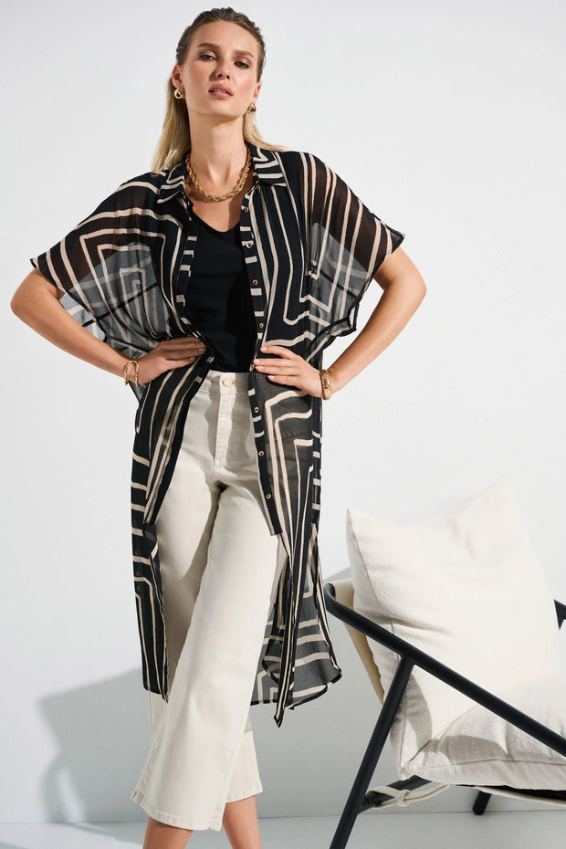 Joseph Ribkoff Chiffon Geometric Print Blouse 252934