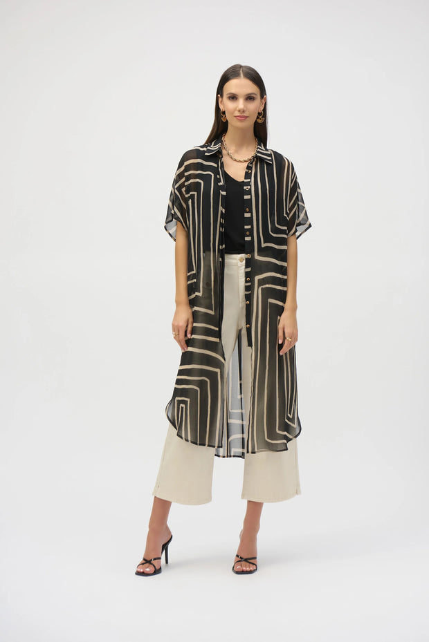 Joseph Ribkoff Chiffon Geometric Print Blouse 252934