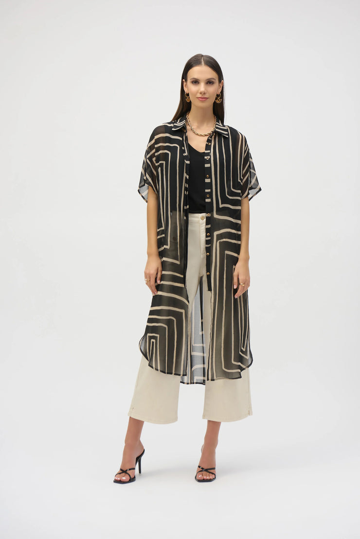 Joseph Ribkoff Chiffon Geometric Print Blouse 252934