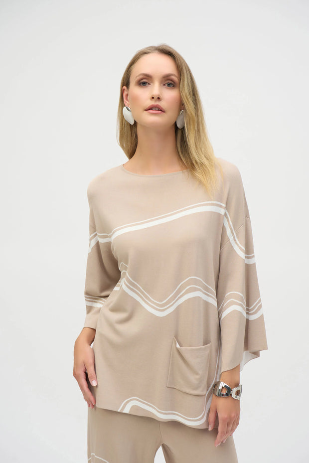 Abstract Jacquard Sweater Knit Pullover 252932