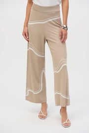 Abstract Jacquard Sweater Knit Culotte Pants 252931