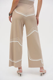 Abstract Jacquard Sweater Knit Culotte Pants 252931