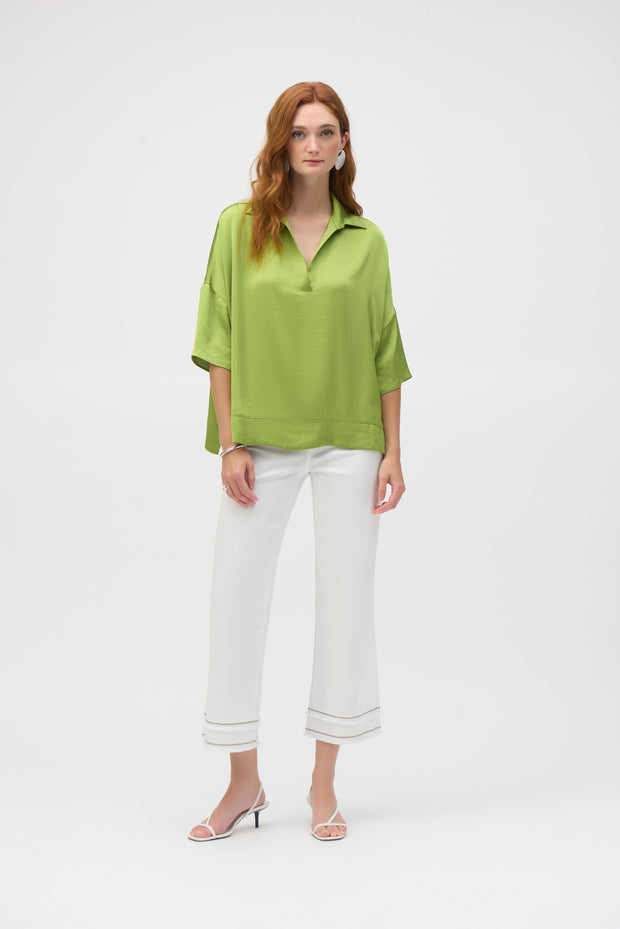 Joseph ribkoff      Hammered Satin Boxy Top 252059