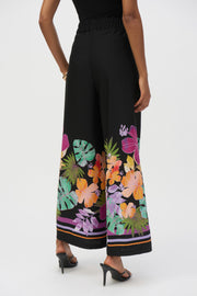 Joseph ribkoff Woven Floral Border Print Wide Leg Pants 252217