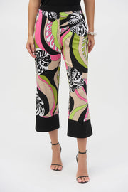 Joseph ribkoff Silky Knit Retro Print Crop Pants 252107