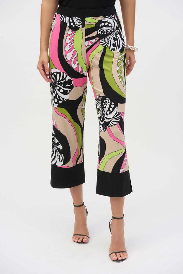 Joseph ribkoff Silky Knit Retro Print Crop Pants 252107