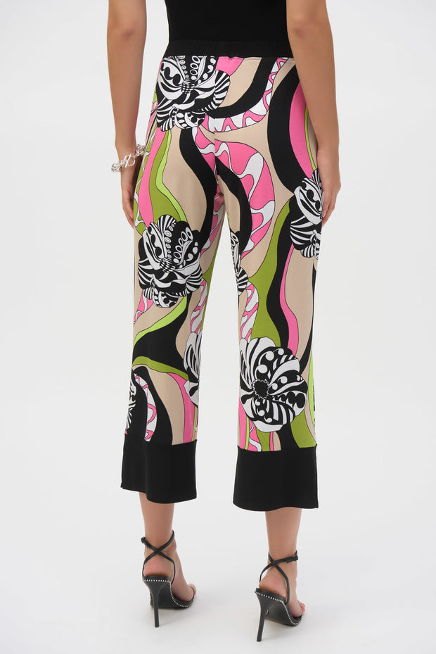 Joseph ribkoff Silky Knit Retro Print Crop Pants 252107