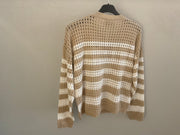 Brand bazar tan and white sweater