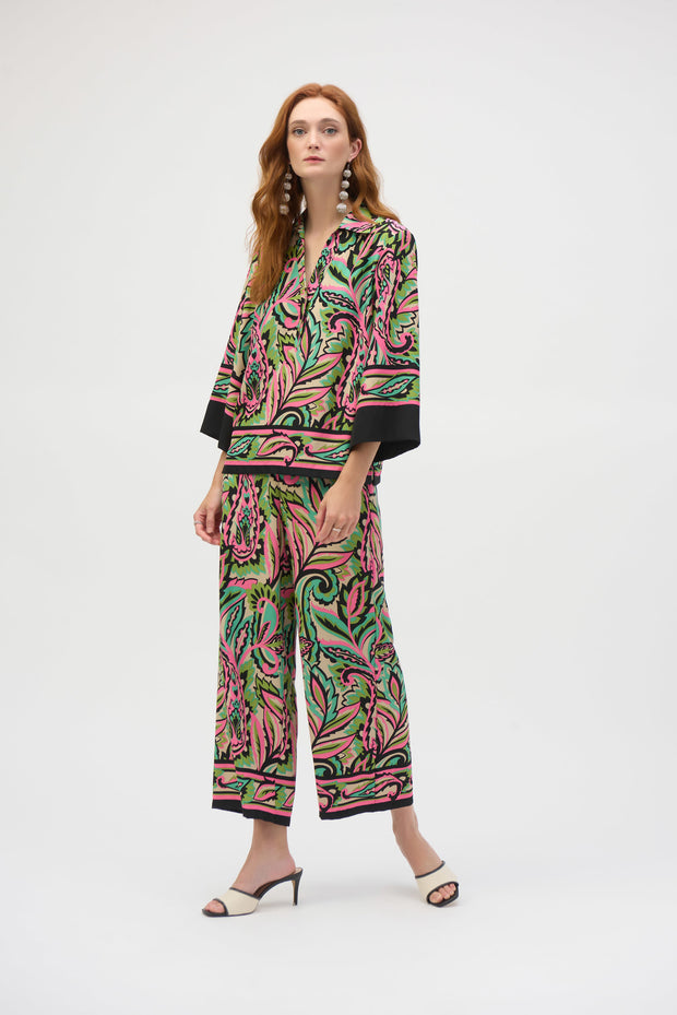 Joseph ribkoff Woven Paisley Print Boxy Top 252141
